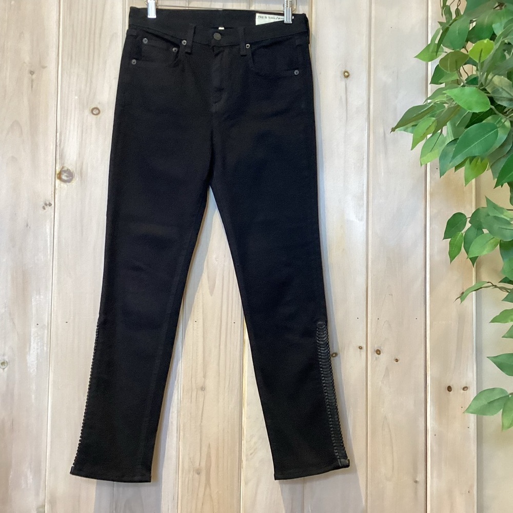 Rag & bone Jean with Braided leather hem